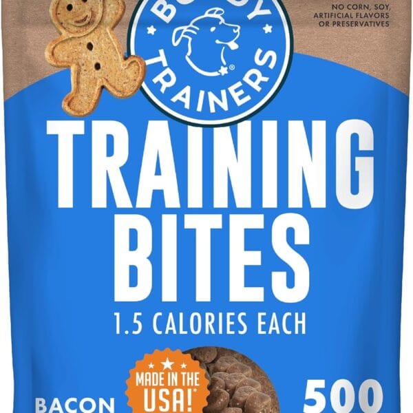 Buddy Biscuits Trainers 10 Oz. Pouch of Training Bites Soft & Chewy Dog Treats Made with Bacon Flavor
