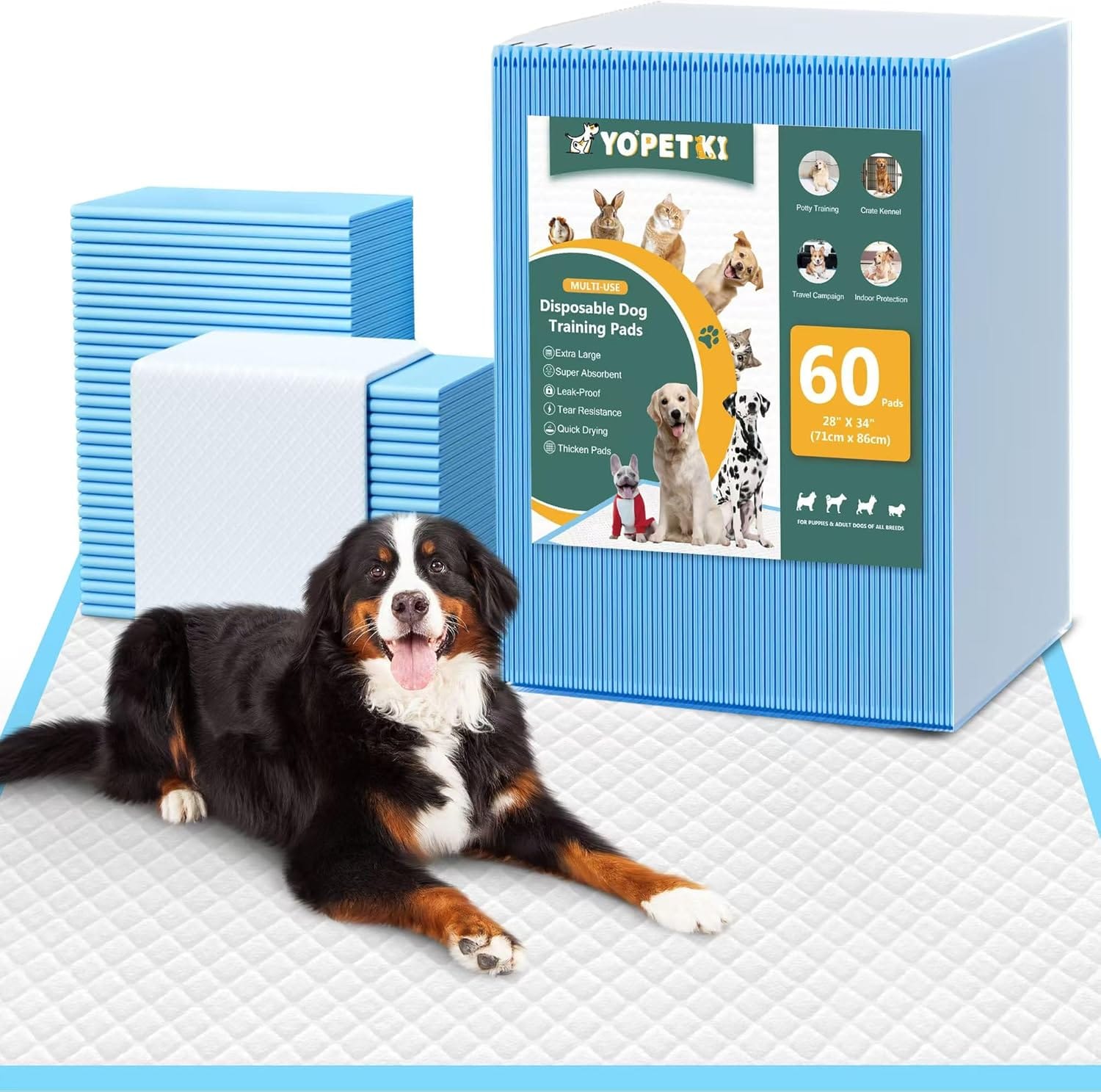 60 Count Extra Large Dog Pee Pads 28" X 34", Super Absorbent X Large Puppy Pads Disposable Dogs Training Pads, Quick Drying Leak Proof Dog Potty Pads For Doggies Puppies 60 Count Extra Large Dog Pee Pads 28" x 34", Super Absorbent X-Large Puppy Pads Disposable Dogs Training Pads, Quick Drying Leak-Proof Dog Potty Pads for Doggies Puppies