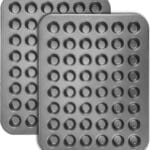 48-Cup Mini Muffin Pan, Small Muffin Tin for Baking, 2 PCS Nonstick Mini Cupcake Pans, Dishwasher-Safe and Oven-Safe Black Steel 15.9412.60.79 Inch