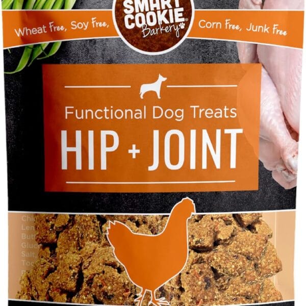 Smart Cookie All Natural Dog Treats - Healthy Hip and Joint Chicken Dog Biscuits with Glucosamine - Ideal for Senior Dogs and Sensitive Stomachs - Dehydrated, Crunchy, Human-Grade, Made in USA - 8oz