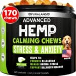 Hemp Calming Chews for Dogs - 170 Dog Calming Chews - Anxiety Relief Treats with Melatonin - Natural Aid for Stress, Separation, Fireworks, Thunder, Barking, Sleep  Pet Supplement - Made in USA