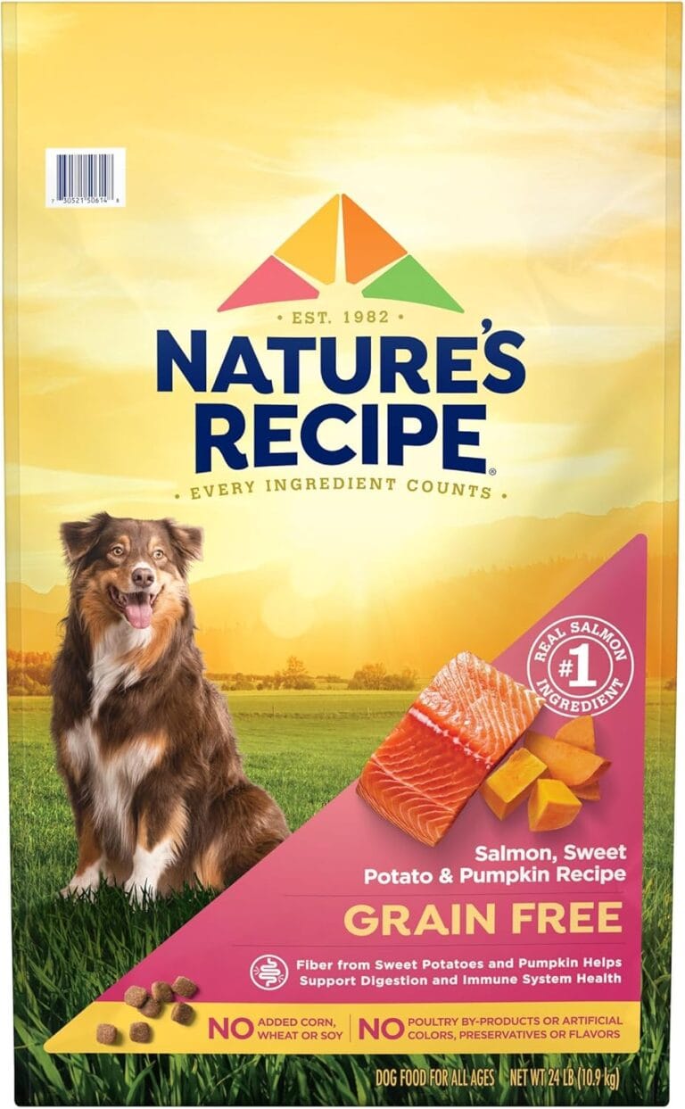 Natures Recipe Grain Free Salmon, Sweet Potato & Pumpkin Recipe Dry Dog Food, 24 lb. Bag