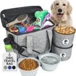 Dog Travel Bag for Supplies - Airline-Approved Backpack for Dogs - Pet Supply Organizer with Foldable Bowls & Food Containers - Pet Travel Bag - Dog Bags for Travelling with Accessories