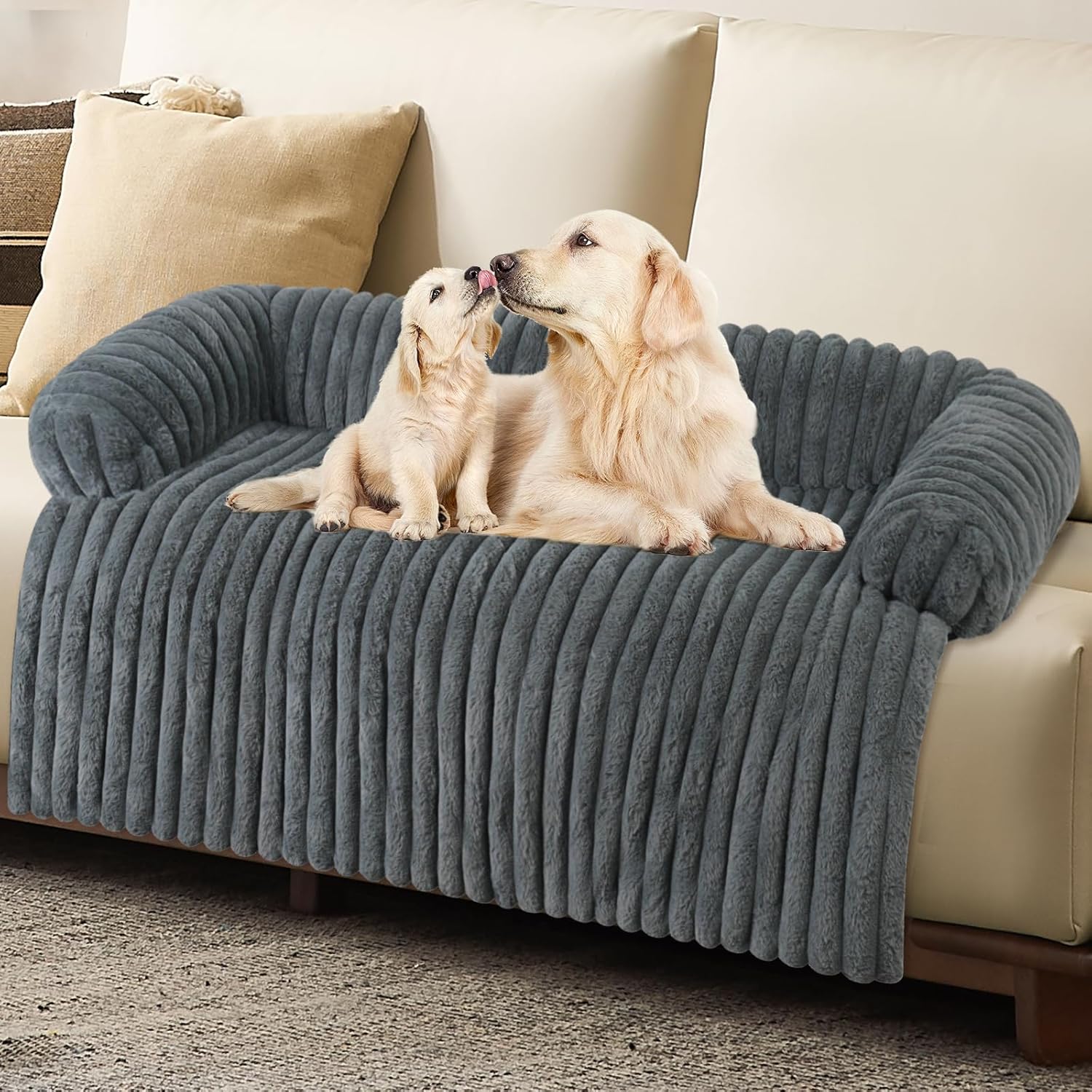 Luxurious Dog Couch Bed, Washable Calming Dog Couch Cover, Removable Couch Protector For Dogs, Waterproof Sofa Bed, Pet Bed Mats For Couch, Pet Couch Covers For Sofa(Grey, XL) Luxurious Dog Couch Bed, Washable Calming Dog Couch Cover, Removable Couch Protector for Dogs, Waterproof Sofa Bed, Pet Bed Mats for Couch, Pet Couch Covers for Sofa(Grey, XL)