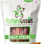 Nature Gnaws Extra Thin Bully Sticks for Small Dogs 5-6" (10 Count) - Long Lasting for Light Chewers and Puppies - Natural Beef Dog Chew Bones