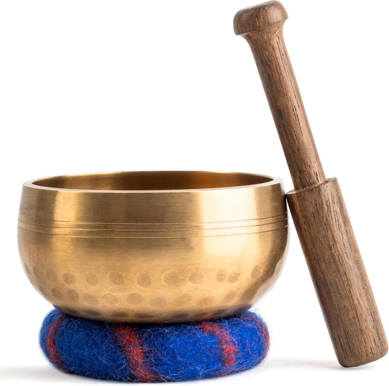 Ohm Store Handcrafted Tibetan Singing Bowl Set  3.5 Original Meditation Sound Bowl with Wooden Striker & Hand-Sewn Cushion  Authentic Hand-Hammered in Nepal for Yoga, Mindfulness & Relaxation