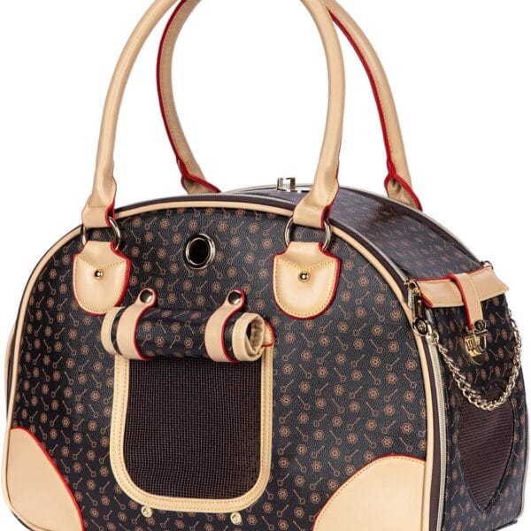 Adriene's Choice Luxury Pet Carrier, Puppy Small Dog Carrier, Cat Carrier Bag, Waterproof Premium PU Leather Carrying Handbag for Outdoor Travel Walking Hiking Shopping