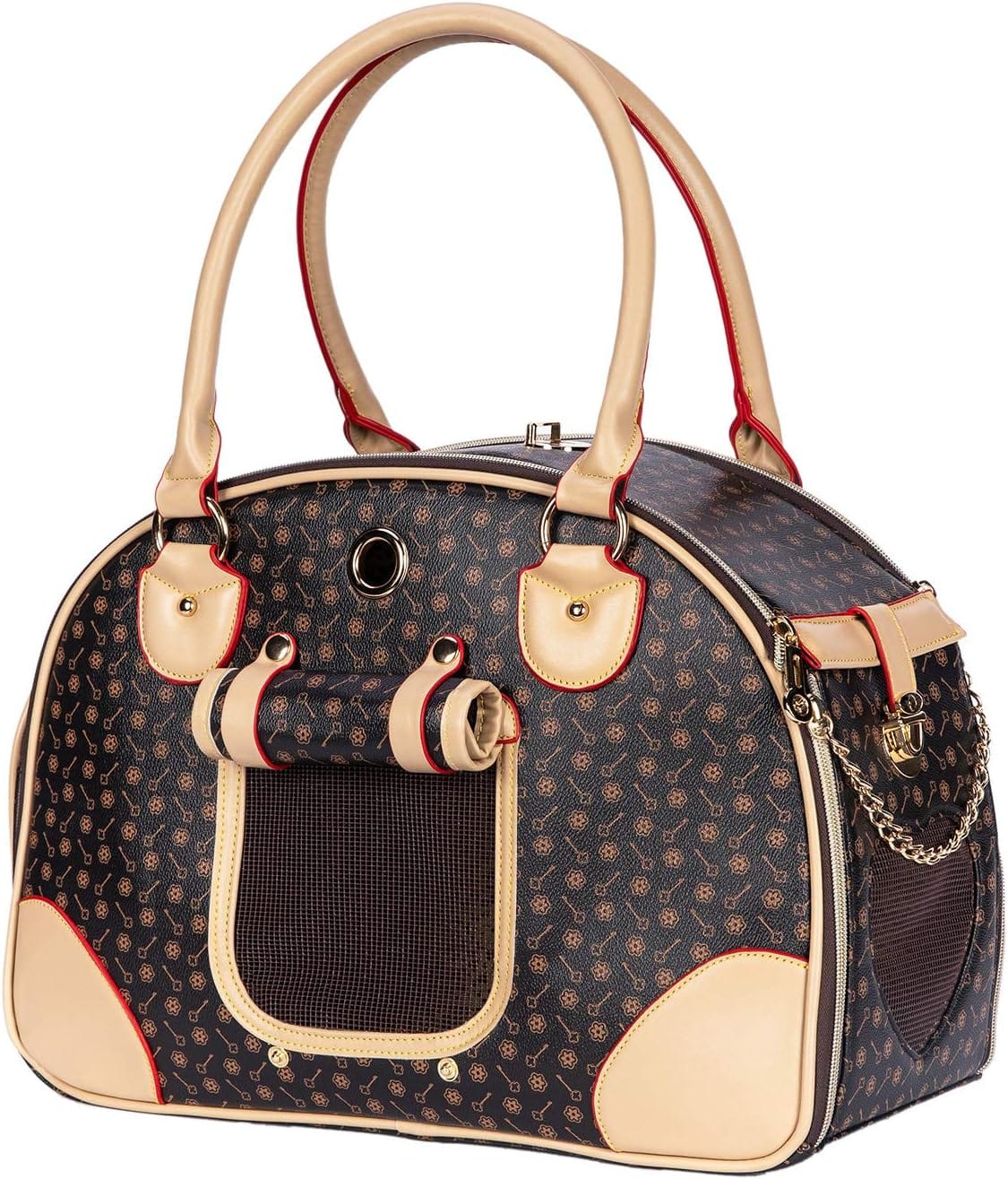 Adriene's Choice Luxury Pet Carrier, Puppy Small Dog Carrier, Cat Carrier Bag, Waterproof Premium PU Leather Carrying Handbag For Outdoor Travel Walking Hiking Shopping Adriene's Choice Luxury Pet Carrier, Puppy Small Dog Carrier, Cat Carrier Bag, Waterproof Premium PU Leather Carrying Handbag for Outdoor Travel Walking Hiking Shopping