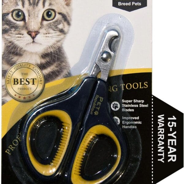 Cat Nail Clippers by Pet Republique  Professional Stainless-Steel Nail Clipper for Cats, Kittens, Hamster, Rabbits, Birds, & Small Breed Animals Claw Trimmer