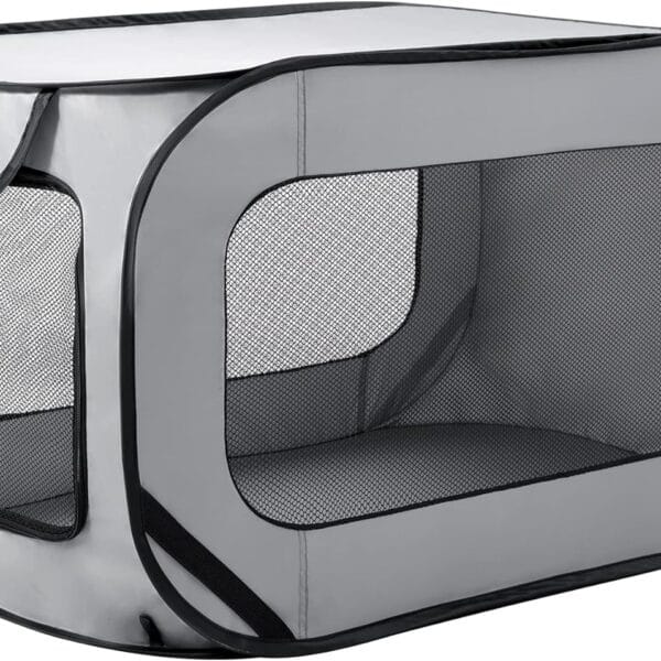 Love's cabin 36in Portable Large Dog Bed - Pop Up Dog Kennel, Indoor Outdoor Crate for Pets, Portable Car Seat Kennel, Cat Bed Collection, Grey