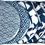 ONEMORE Ceramic Salad Plates Set of 6, 8.5 inch Dinner Plates- Microwave, Oven & Dishwasher Safe Porcelain Small Pasta Plates - Artistic Japanese Style, Scratch Resistant, Sturdy - Vintage Blue