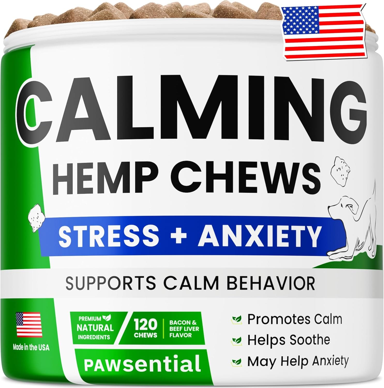 Advanced Hemp Calming Chews For Dogs Dog Calming Chews 120 Anxiety Relief Treats Hemp Oil Dog Calming Treats Sleep Calming Aid Calming Hemp Treats For Joint Health Advanced Hemp Calming Chews for Dogs - Dog Calming Chews - 120 Anxiety Relief Treats - Hemp Oil - Dog Calming Treats - Sleep Calming Aid - Calming Hemp Treats for Joint Health