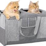 Large Cat Carrier for 2 Cats, 21.7X 13.8X 13.8in Pet Carrier for Cat and Dog Up to 38lbs, All-Sided Mesh Cat Carriers with Great Ventilation, Portable Soft Sided Pet Carriers for Traveling