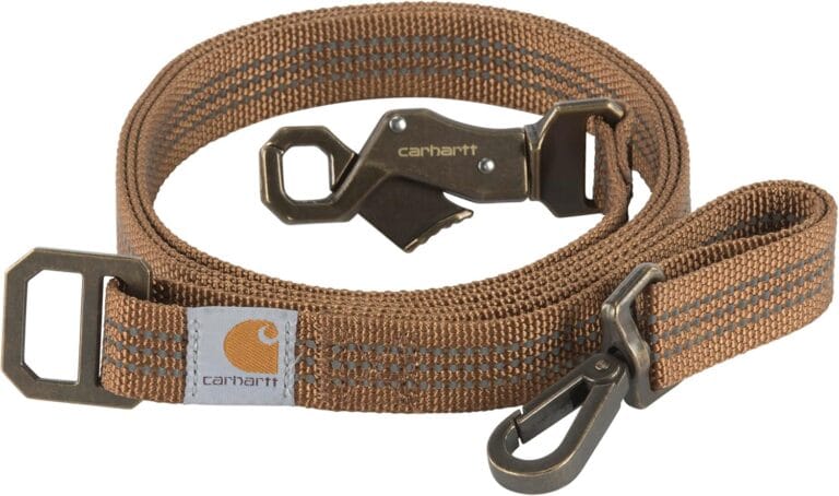 Carhartt Pet Durable Nylon Webbing Leashes for Dogs, Reflective Stitching for Visibility, Carhartt Brown (Nylon Webbing), Large