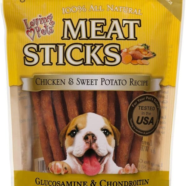 Loving Pets Gourmet Meat Sticks - Sweet Potato and Chicken Recipe, Dog Treats, 8oz