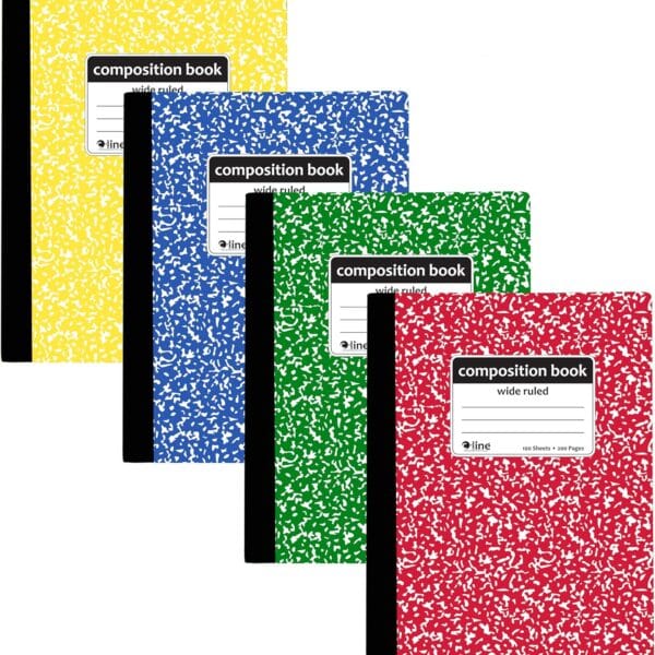 C-Line Composition Notebook, Wide Ruled, Marble Cover, 1 Notebook, Color May Vary (22010)
