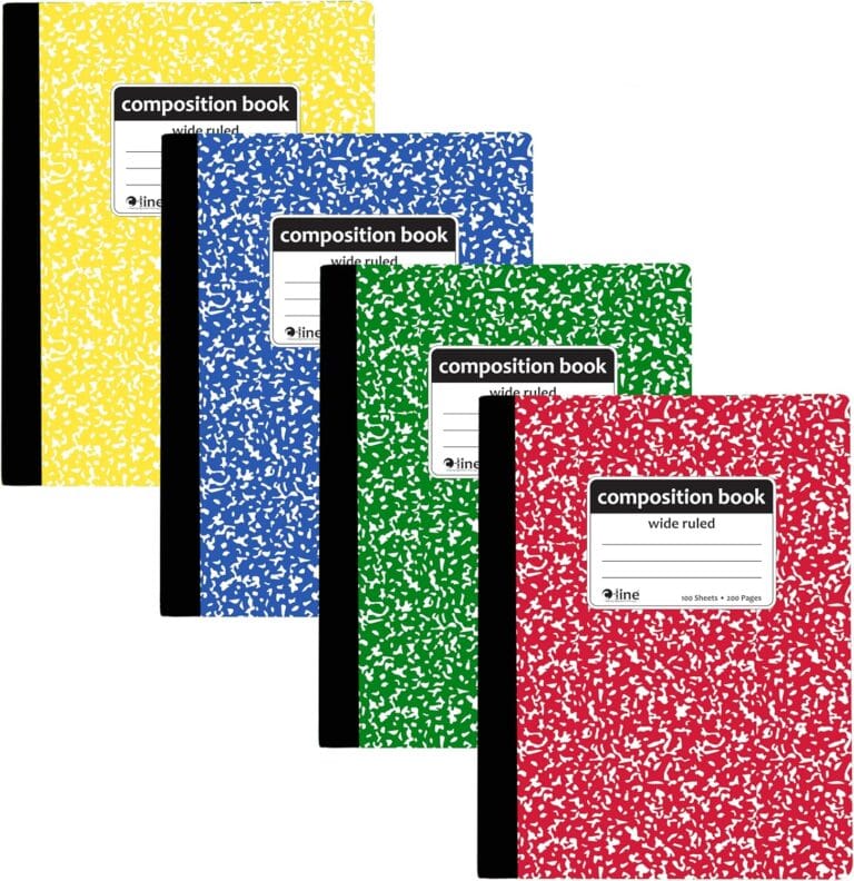 C-Line Composition Notebook, Wide Ruled, Marble Cover, 1 Notebook, Color May Vary (22010)