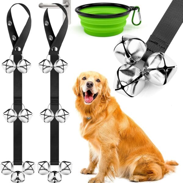 Dog Doorbells Premium Quality Training Potty Dog Bells, Adjustable Door Bell Length for Small, Medium and Large Dogs, A Convenient Way to Train Your Puppy - 7 Large Loud & Crisp DoorBells