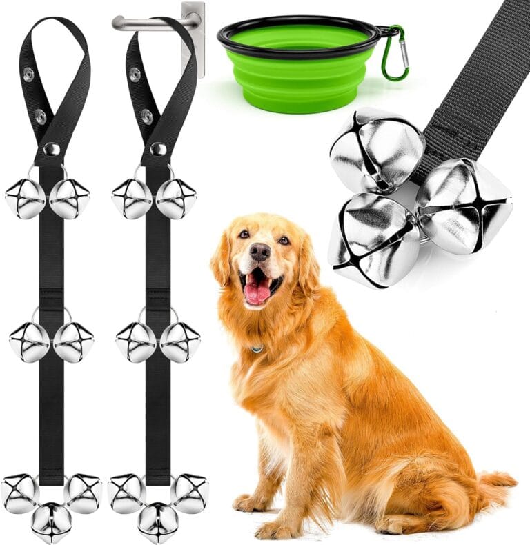Dog Doorbells Premium Quality Training Potty Dog Bells, Adjustable Door Bell Length for Small, Medium and Large Dogs, A Convenient Way to Train Your Puppy - 7 Large Loud & Crisp DoorBells