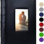 Vienrose Photo Album 4x6 300 Photos with Memo Area Leather Cover Large Capacity Slip-in Pictures Book for Wedding Baby Vacation (Black)