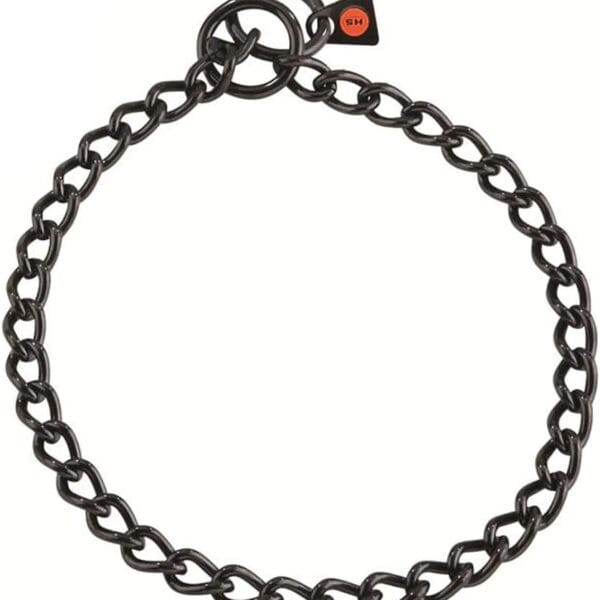 Herm Sprenger Black Stainless Steel Choke Dog Training Collar No-Pull Slip Chain for Small Medium Large Dogs for Easy Control Show Chain Collar Made in Germany 3mm 22in (55cm)