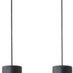 2-Pack Black Pendant Light Fixtures, Adjustable Modern Pendant Lights for Kitchen Island, Industrial Glass Pendant Lights for Dining Table Hallway Bedroom Living Room