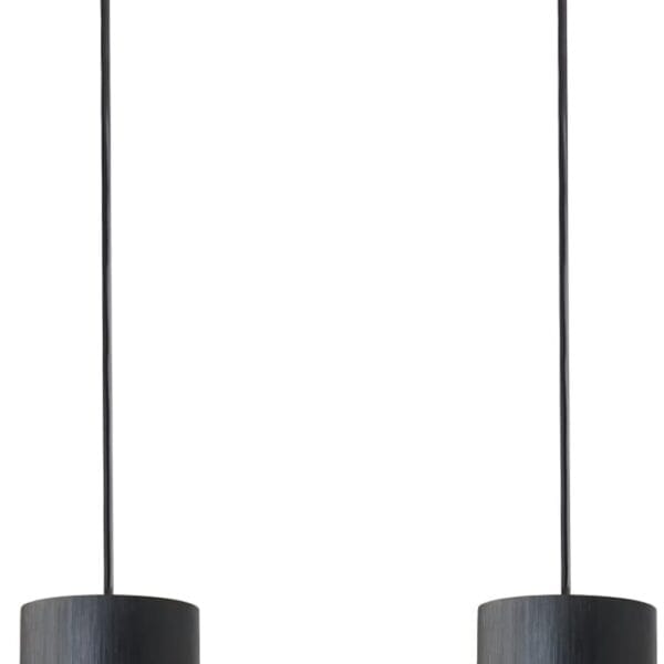 2-Pack Black Pendant Light Fixtures, Adjustable Modern Pendant Lights for Kitchen Island, Industrial Glass Pendant Lights for Dining Table Hallway Bedroom Living Room