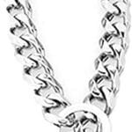 Heavy Metal 19mm Duty Solid Stainless Steel Dog Choke Chain Collar Pet Necklace for Pit Bull, Mastiff, Bulldog, & Big Breeds 12 Inches-34 Inches (34inch Chain(Suggest Dog Neck 30inch))