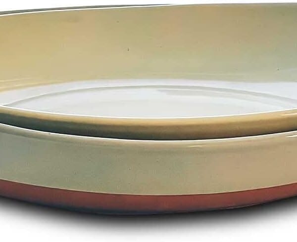 Mora Ceramic Large Serving Bowls- Set of 2 Oval Platters for Entertaining. Modern Kitchen Dishes for Dinner, Fruit, Salad, Turkey, etc. Oven, Dishwasher Safe, 55/35 oz, 13.5" / 11.8" - Neutrals
