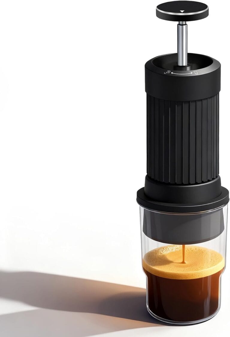 LANTE Espresso Maker 3 in 1 Combines French Press Espresso Extraction 9 Bar Portable Coffee Machine All-aluminum Alloy Body with Double-layer 304 Filtration Suitable for Home Camping Travel Office