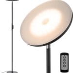 JOOFO Floor Lamp,30W/2400LM Sky LED Modern Torchiere 3 Color Temperatures Super Bright-Tall Standing Pole Light with Remote & Touch Control for Living Room,Bed Room,Office (Black)