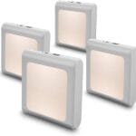 MAZ-TEK Plug in Dimmable Led Night Light with Auto Dusk to Dawn Sensor, Soft Warm White Nightlights for Hallway,Bedroom, Kids Room, Kitchen, Stairway, 4 Pack