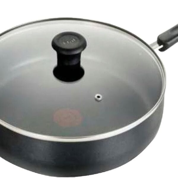 T-Fal Specialty Nonstick Saute Pan with Glass Lid 5 Quart, Oven Broiler Safe 350F, Cookware, Deep Frying Pan with Handle, Skillet, Kitchen, Pots and Pans, Dishwasher Safe, Black
