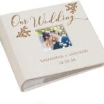Personalized Wedding Photo Album, Custom Engraved Picture Album, Holds 200 4" x 6" Photos, Leatherette and Laser Engraved Scrapbook, Our Wedding