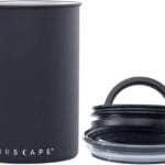 AirScape Planetary Design Stainless Steel Coffee Canister | Food Storage Container | US Patented Inner Plunger Lid REMOVES Excess Oxygen | Don't Buy airtight, Buy AIR-Less | (Medium, Matte Black)
