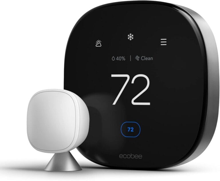 ecobee Smart Thermostat Premium with Smart Sensor and Air Quality Monitor - Programmable Wifi Thermostat - Works with Siri, Alexa, Google Assistant