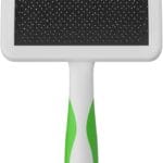 Andis 68540 Self-Cleaning Animal Slicker Brushes with Curved Stainless-Steel Bristles for All Breeds - Reduces Shedding by Up to 90%, Removes Tangles, Dirt & Loose Hair  Large, Green