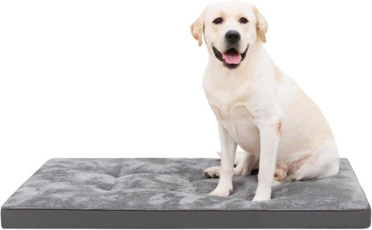 Dog Bed for Crate Washable Plush Dog Bed Kennel Pad Pet Sleeping Mat with Anti-Slip Bottom,41x27 Inch, Grey