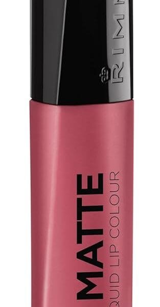 Rimmel London Stay Matte Liquid Lip Color with Full Coverage Kiss-Proof Waterproof Matte Lipstick Formula that Lasts 12 Hours - 210 Rose & Shine, .21oz