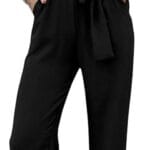 PRETTYGARDEN Women's Summer One Piece Jumpsuits Belted Short Sleeve Wrap V Neck Fashion Dressy Casual Wide Leg Pants Romper