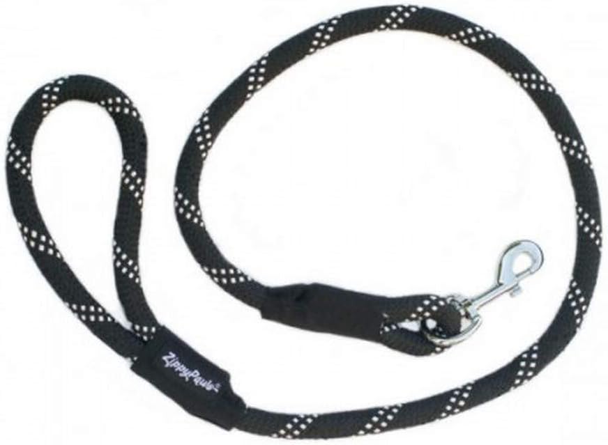 ZippyPaws Climbers Rope Heavy Duty Dog Leash - Thick Leashes for Large Breed Dogs, Durable 2/3'' Climbing Rope, 6 Feet Long, Comfortable Woven Design, Tested Strength Over 3000 lbs - Black ZippyPaws Climbers Rope Heavy Duty Dog Leash - Thick Leashes for Large Breed Dogs, Durable 2/3'' Climbing Rope, 6 Feet Long, Comfortable Woven Design, Tested Strength Over 3000 lbs - Black