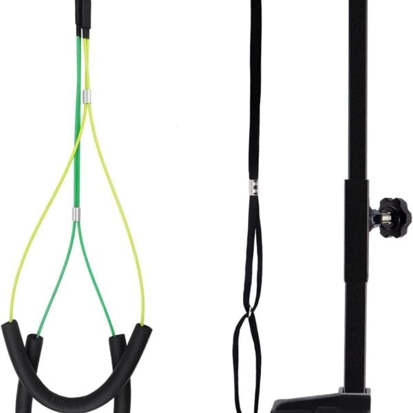 Kalolary Foldable Pet Dog Grooming Arm with Clamp, Dog Grooming Loop Noose & Two No Sit Haunch Holder (Single Arm)