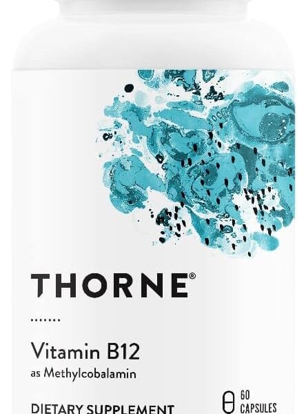 THORNE - Vitamin B12 - as Methylcobalamin - Supports Heart & Nerve Health, Blood Cell Function, Healthy Sleep & Methylation* - Gluten, Dairy & Soy-Free - 60 Capsules
