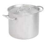 Amazon Basics 12 quarts Stainless Steel Aluminum-Clad Stock Pot with Cover