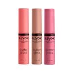 NYX PROFESSIONAL MAKEUP Butter Gloss, Non-Sticky Lip Gloss - Pack Of 3 (Angel Food Cake, Creme Brulee, Madeleine)