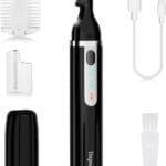 Eyebrow Trimmer, Electric Eyebrow Razor for Women Men, Rechargeable Painless LED Light Facial Hair Shaver Remover with Rinseable Blade for Face Lips Neck Leg