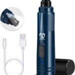 Casfuy Dog Nail Grinder with LED Light - Upgraded 2-Speed Electric Pet Nail Trimmer Powerful Painless Paws Grooming & Smoothing for Small Medium Large Dogs & Cats (Dark Blue)