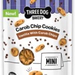 Three Dog Bakery Mini Carob Chip Cookies for Dogs, Crunchy Dog Treats with Real Ingredients, 8 oz