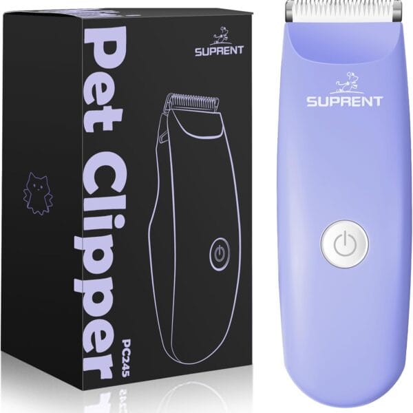 SUPRENT Pet Grooming Clippers for Matted Hair Cat, Low Noise Hair Trimmer Kit for Long Fur, Waterproof Portable USB Rechargeable Professional Pet Grooming Supplies Cordless Shaver for Small Dog Pets