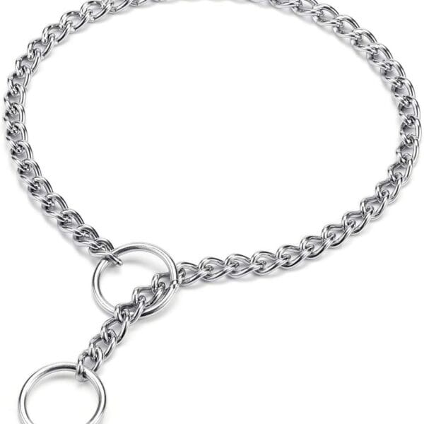 Mogoko Stainless Steel Dog Choke Chain Collar, Puppy Metal P Chain Slip Collar Pet Training Walking Choker(2.0mm;14.0 Inch)